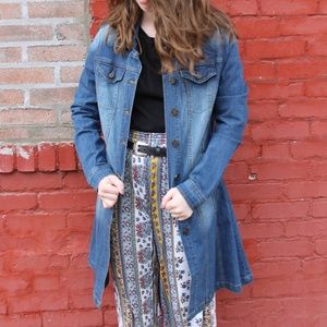 💙Long-line Jean Jacket